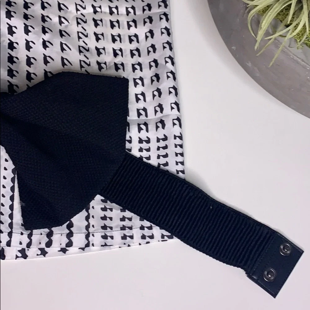 Large Black Fabric Oversized Bow Elastic Belt Snap Back women’s